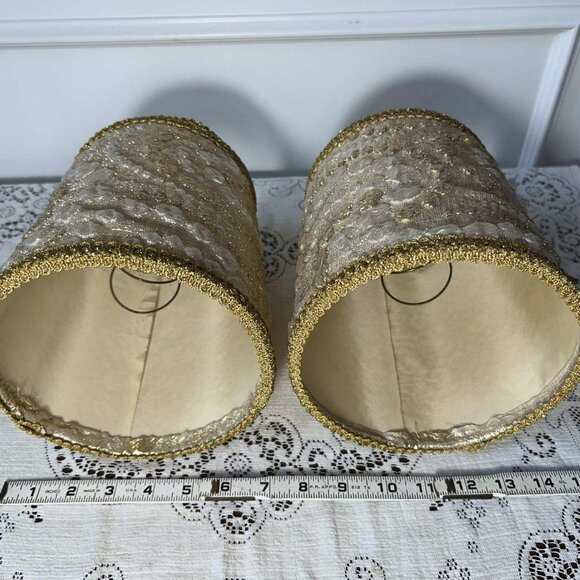 Vintage gold Baroque style lampshades - Picture 9 of 10